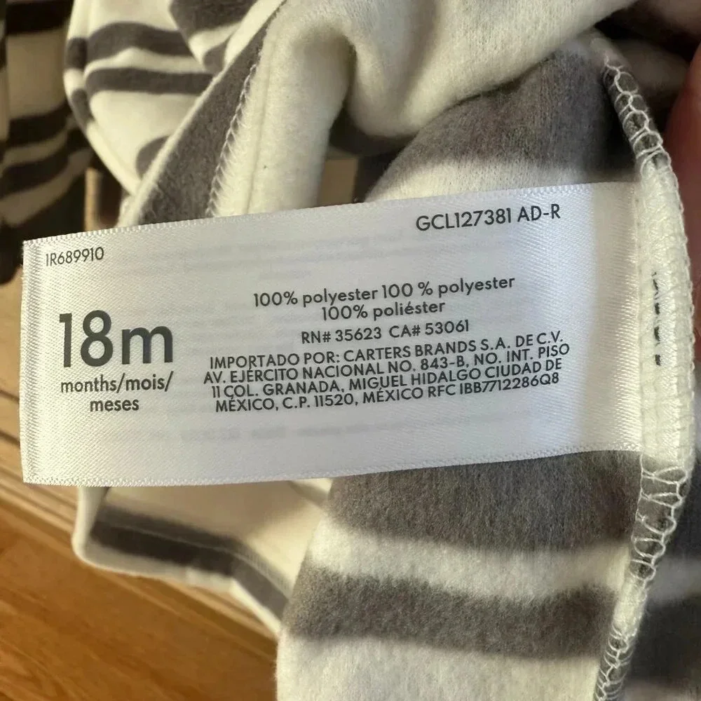 NWT Carter's 18 month fleece striped sweater sweatshirt